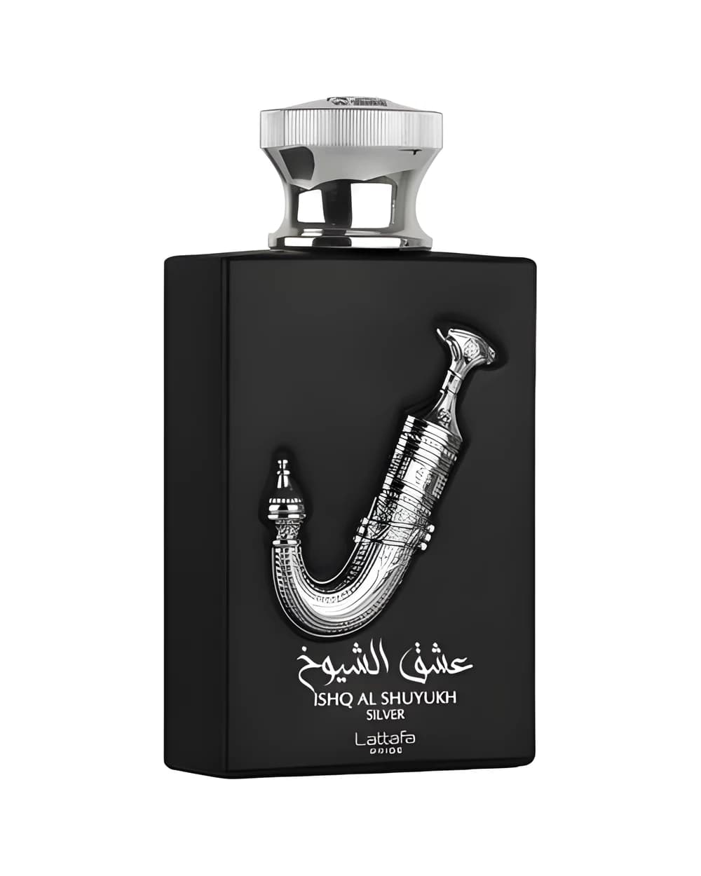 Ishq Al Shuyukh Silver de Lattafa, frasco original