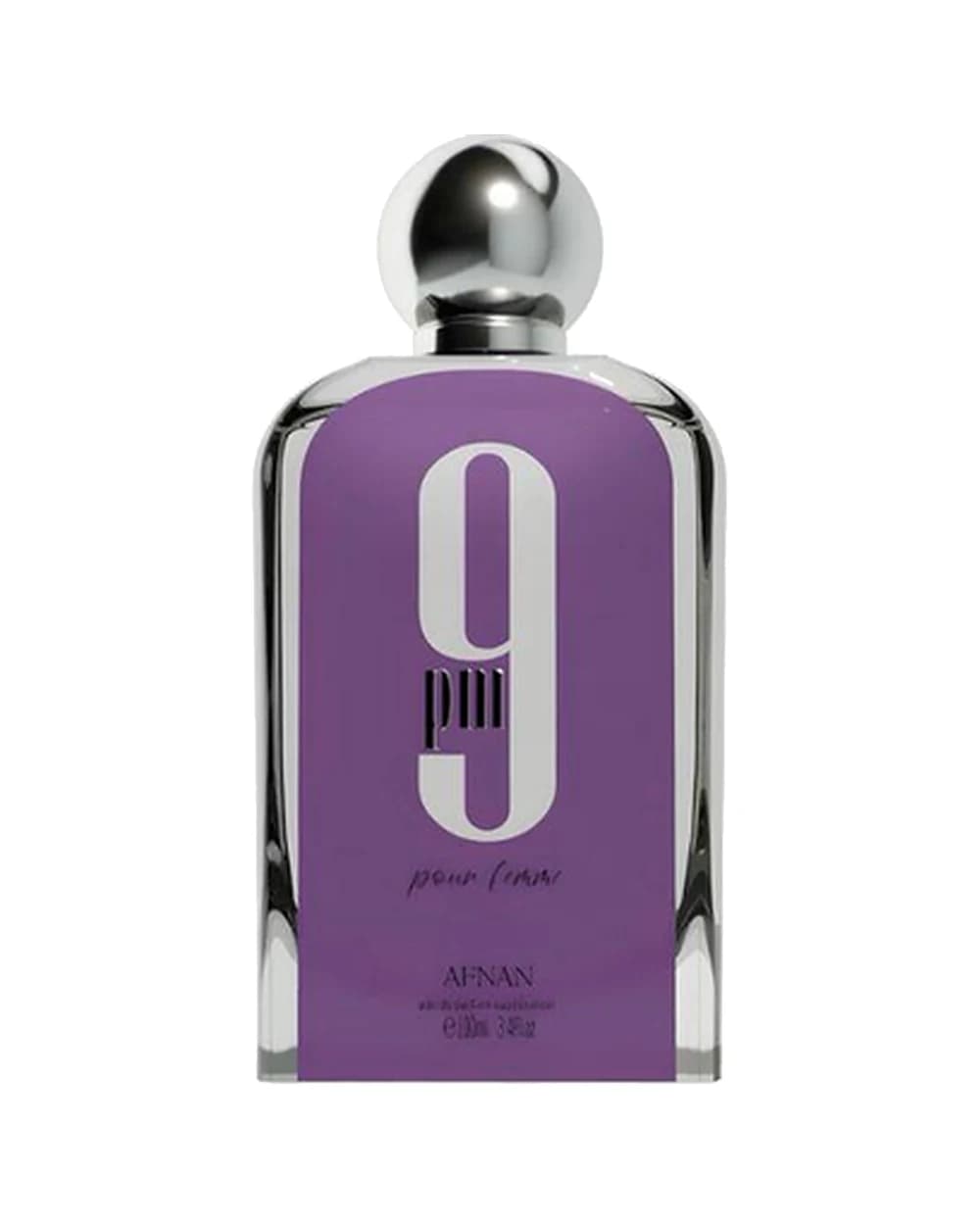 Foto de referencia: 9pm pour Femme de Afnan. El producto que recibes es la perfumería preparada Perfupox.