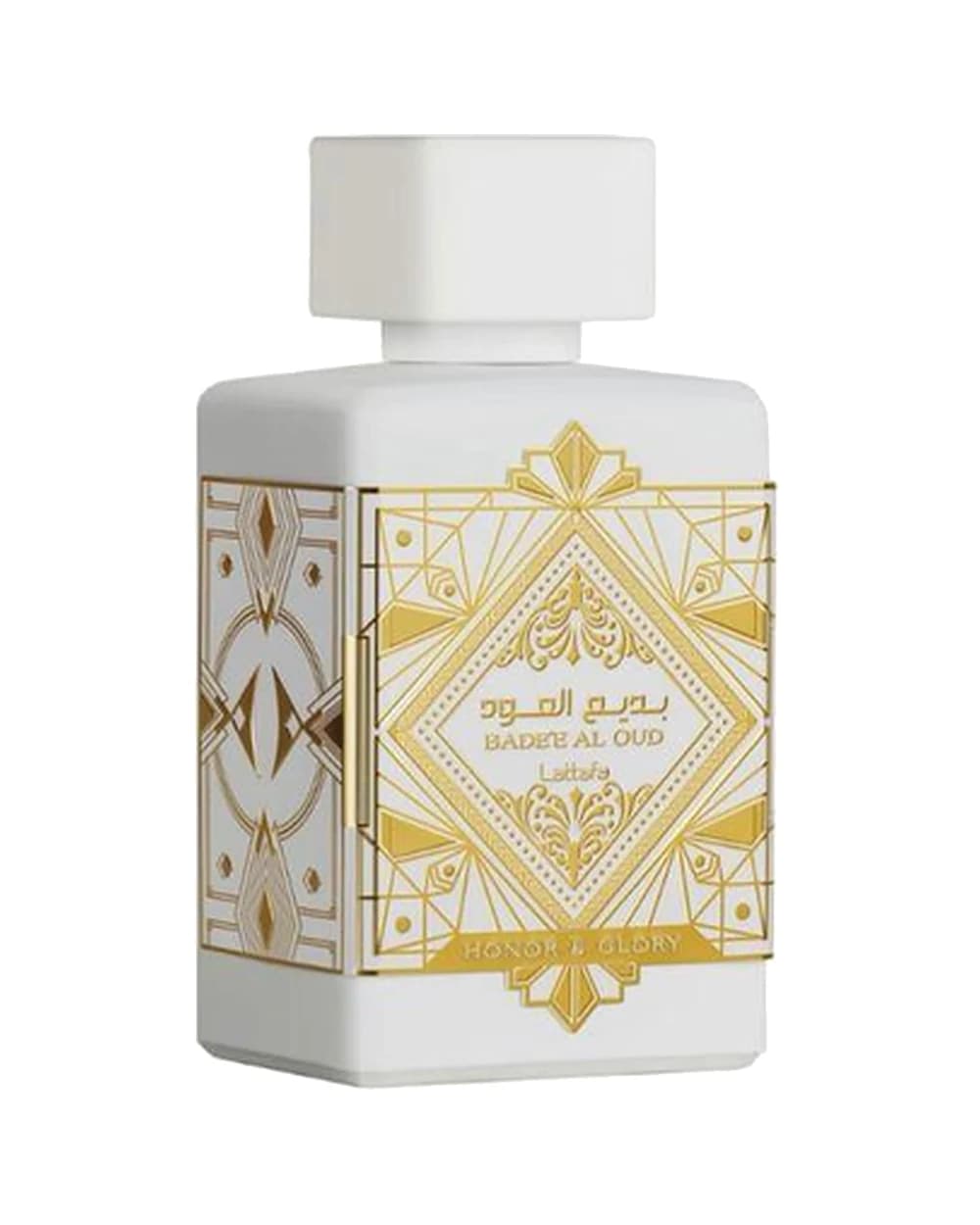 Foto de referencia: Bade'e Al Oud Honor & Glory de Lattafa. El producto que recibes es la perfumería preparada Perfupox.
